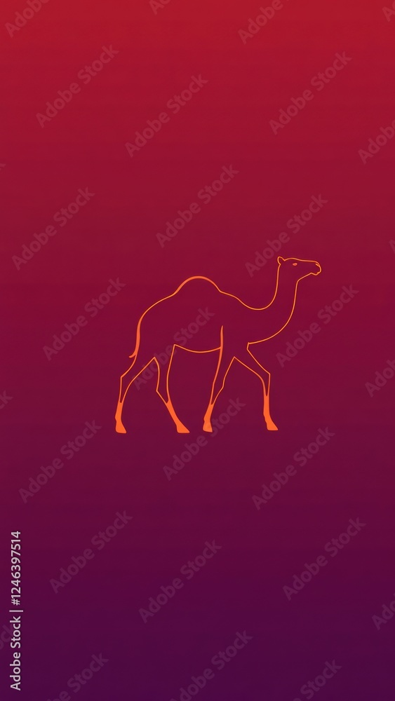 Fototapeta premium Camel or Unta minimalist logo.