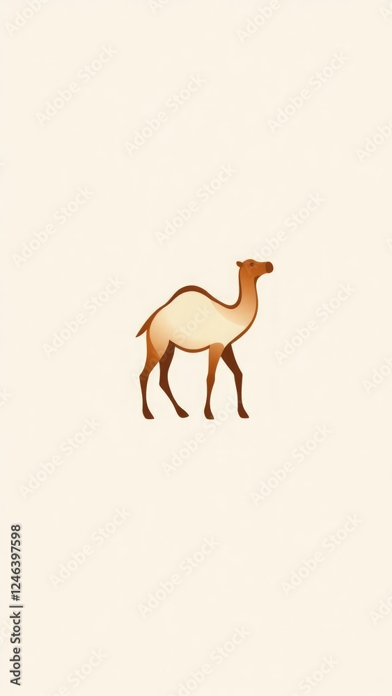Fototapeta premium Camel or Unta minimalist logo.