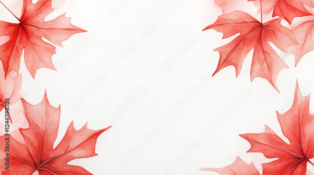 watercolor illustration of red maple leaves watercolor illustration of red maple leaves