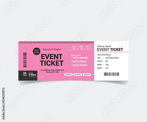 Event Ticket Template Design vector file