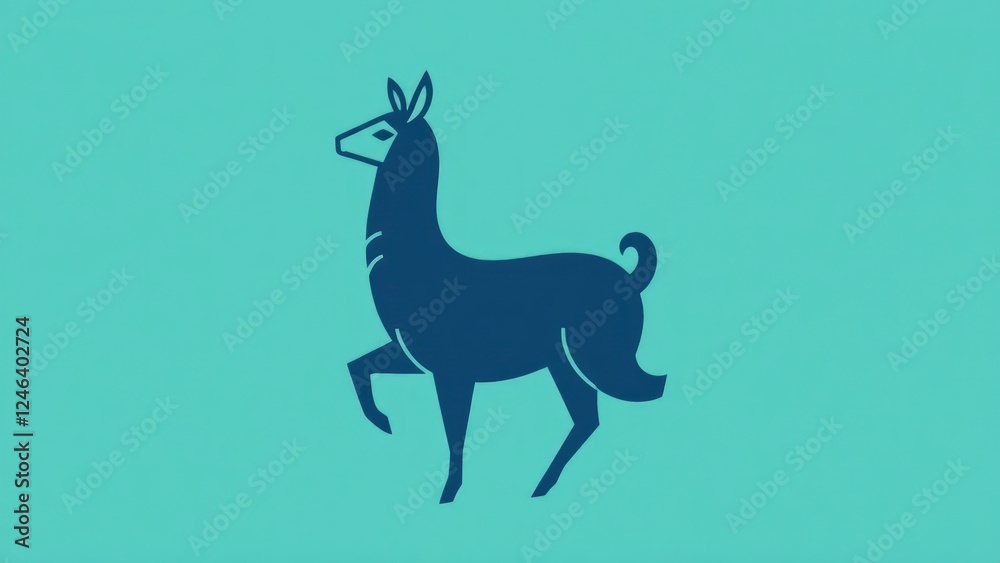Obraz premium Llama minimalist logo.