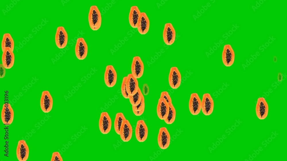 Feel the freshness with this green screen animation of a falling Papaya. Suitable video for recipe videos, healthy food promotions, animated presentations, social media content, and culinary education Feel the freshness with this green screen animation of a falling Papaya. Suitable video for recipe videos, healthy food promotions, animated presentations, social media content, and culinary education