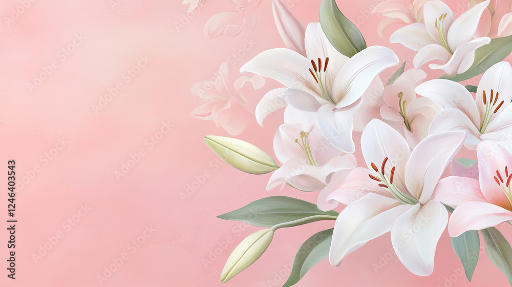 Fototapeta premium Background of Blooming White Lily
