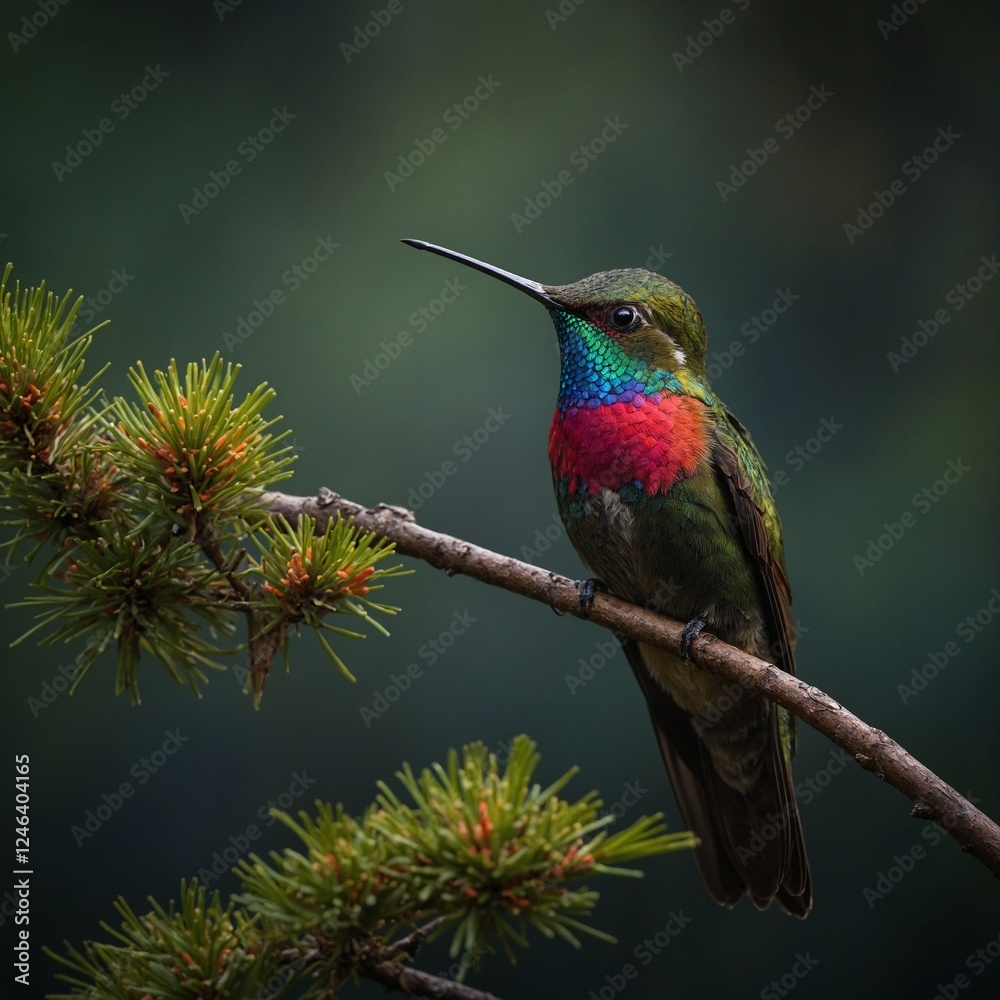 Delicate ballet of a hummingbird, its wings a blur of motion as it hovers effortlessly before descending with precision onto a slender branch. Delicate ballet of a hummingbird, its wings a blur of motion as it hovers effortlessly before descending with precision onto a slender branch.