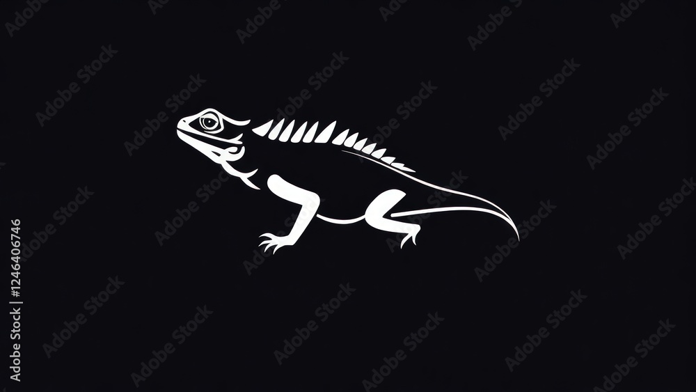 Naklejka premium Iguana minimalist logo.