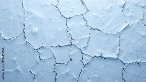 Thick layer of cracked ice texture. Background for banner, backdrop or texture. Generative AI