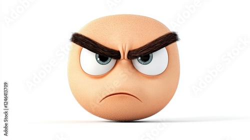 Angry cartoon character emotion expression with funny features