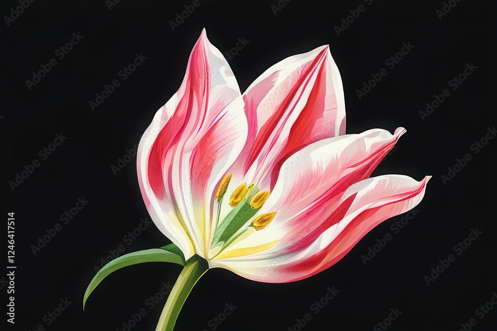 the AI Image Generator, Elegant Pink and White Tulip Bloom o the AI Image Generator, Elegant Pink and White Tulip Bloom o