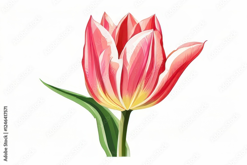 the AI Image Generator, Elegant Pink and White Tulip Bloom o the AI Image Generator, Elegant Pink and White Tulip Bloom o