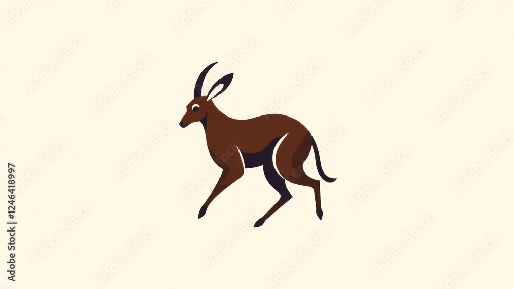 Obraz premium Okapi minimalist icon logo.