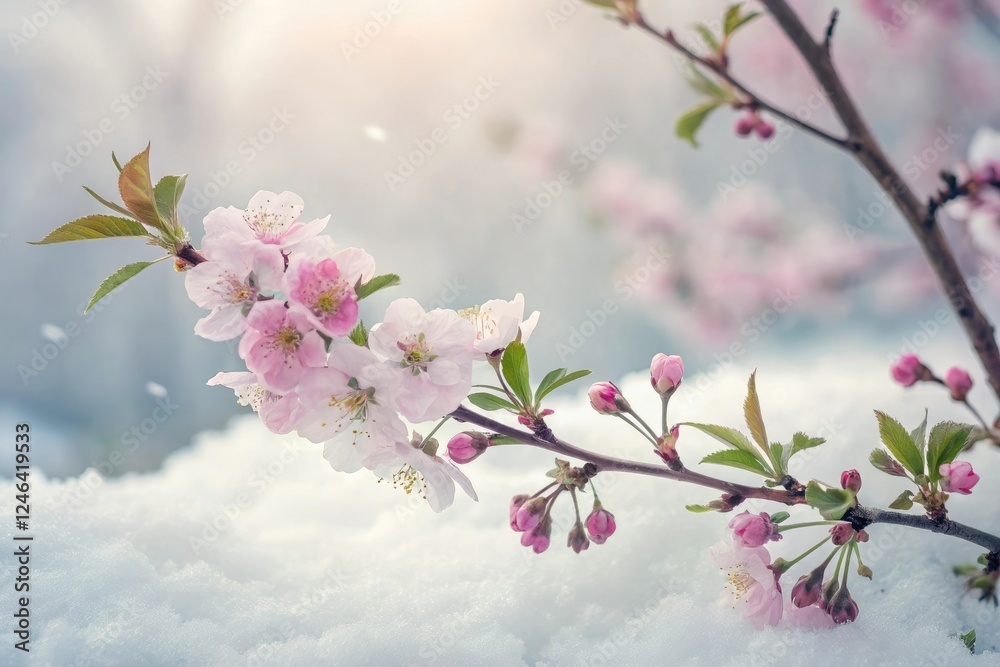 Obraz premium Pastel colors blend together to form a delicate whimsical scene, soft, whimsical, ethereal, feathery