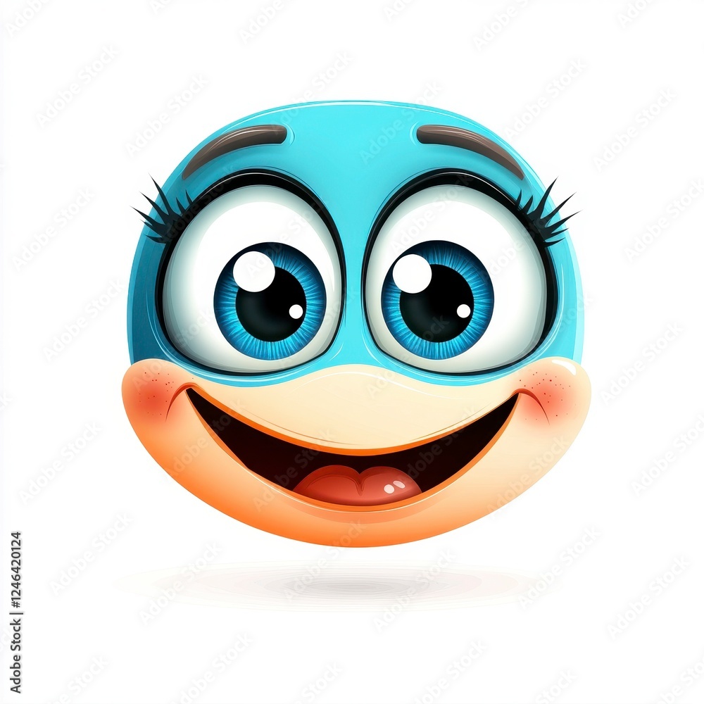 Cheerful Animated Bird Character with Big Eyes and Bright Smile Cheerful Animated Bird Character with Big Eyes and Bright Smile