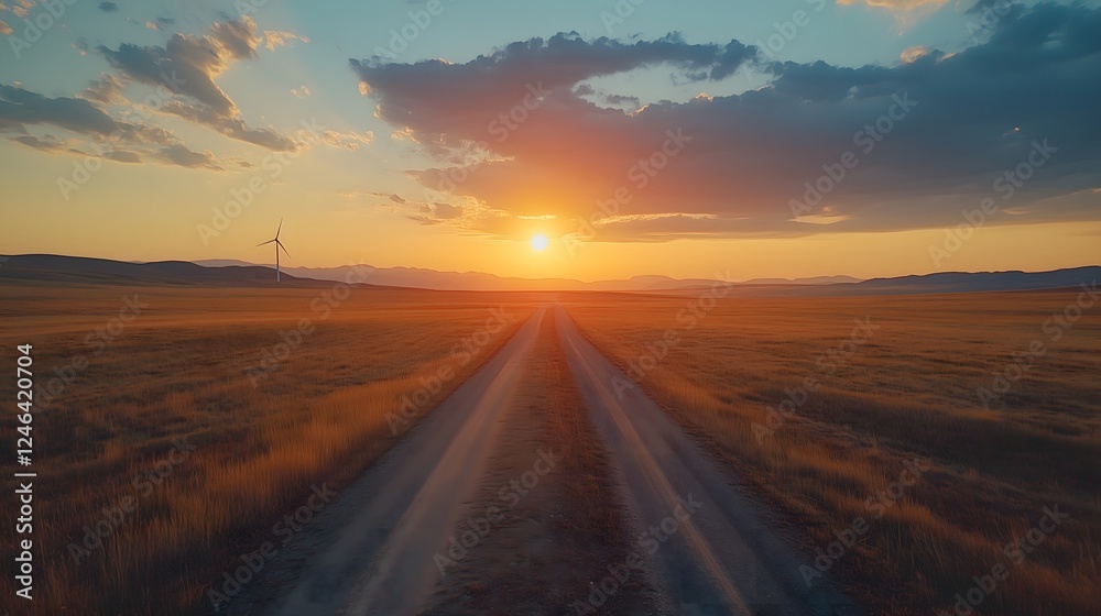 Fototapeta premium Wind Energy Landscape from Above