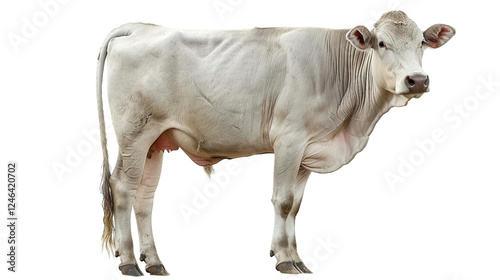 Resilient Brahman cattle in grey or red ideal for warm regions isolated on transparent background