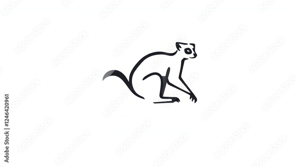 Fototapeta premium Lemur minimalist icon logo.