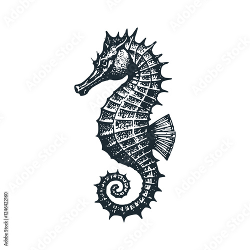 seahorse logo. sea animal icon. vector symbol.