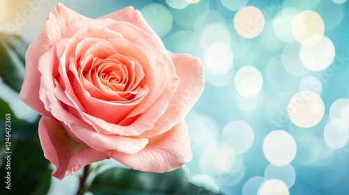 Pink Rose Flower with Bokeh Background and Soft Lighting Effect