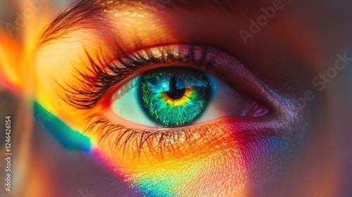 A kaleidoscope of colors with rainbow hues blending seamlessly.