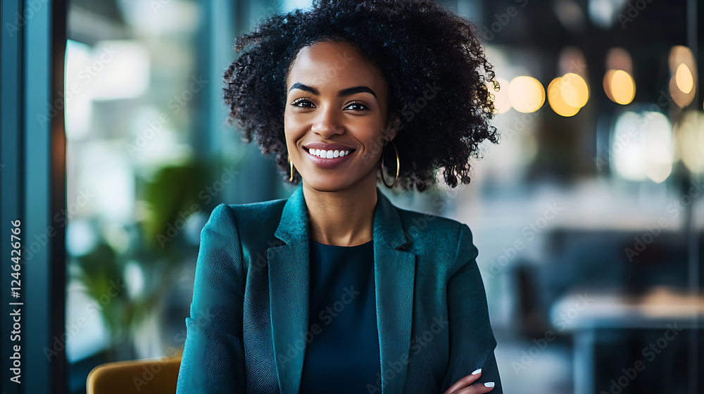 Obraz premium A woman in a leadership position promoting diversity and inclusion in the workplace (2)