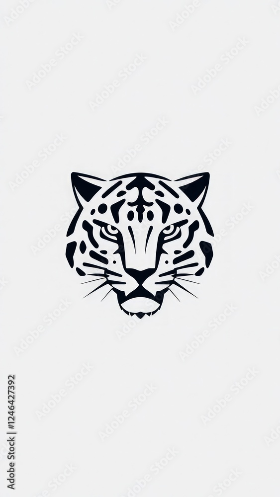 Obraz premium Leopard minimalist icon logo. 