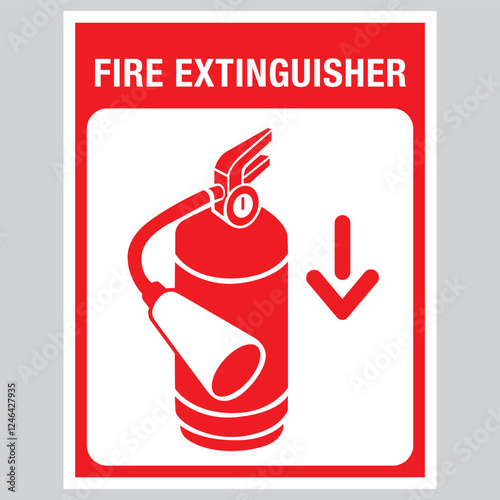 fire extinguisher vector safety sing