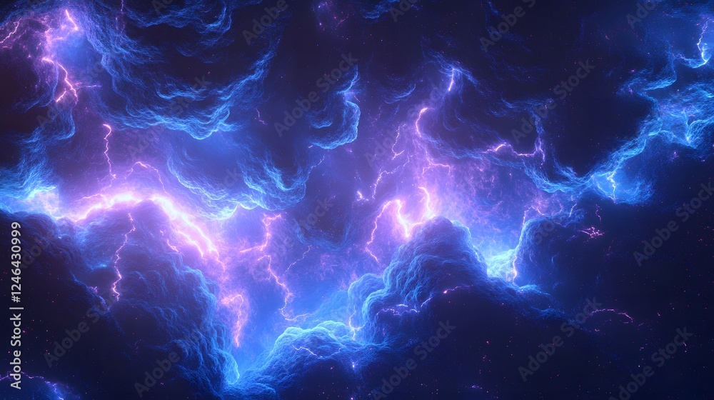 Obraz premium Lightning in the sky, electric discharge 