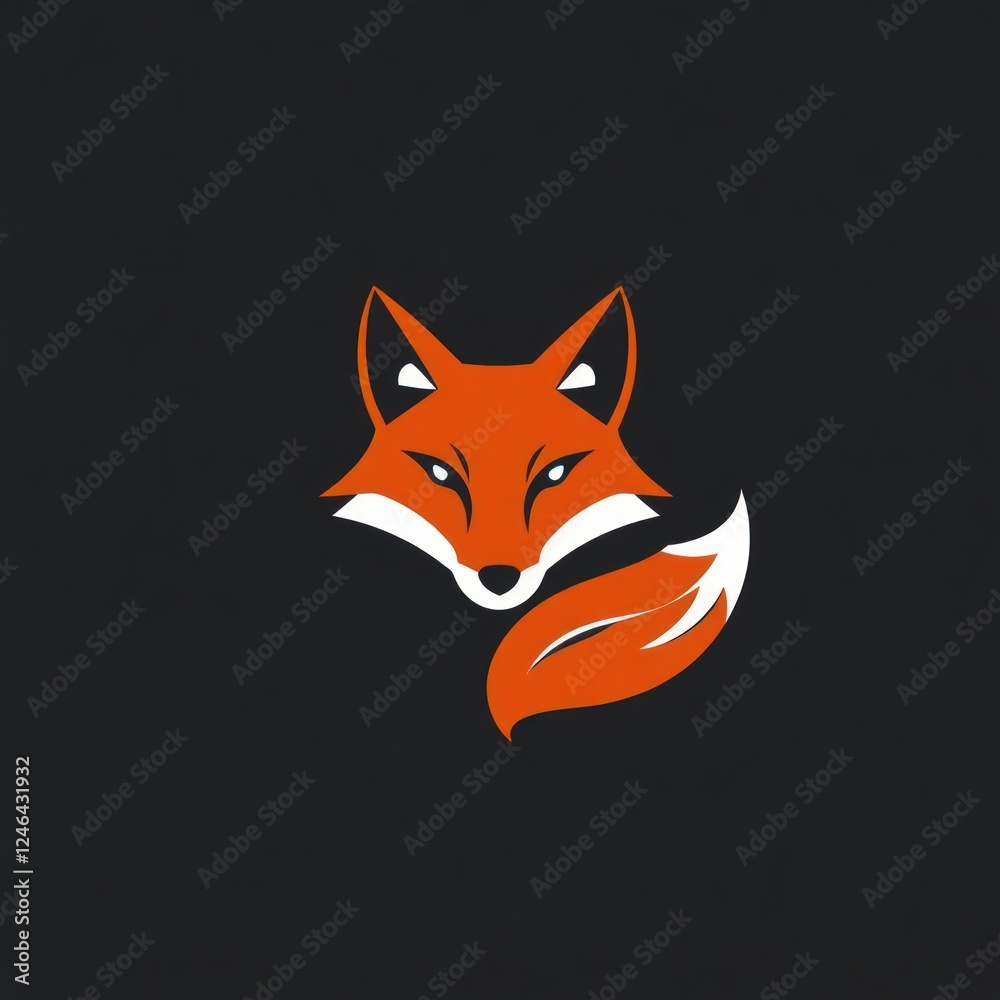 Obraz premium Fox minimalist icon logo. 