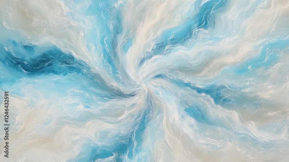 Swirling Blue and White Abstract Vortex Painting Swirling Blue and White Abstract Vortex Painting