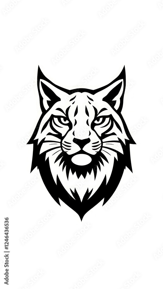 Fototapeta premium Lynx minimalist icon logo. 