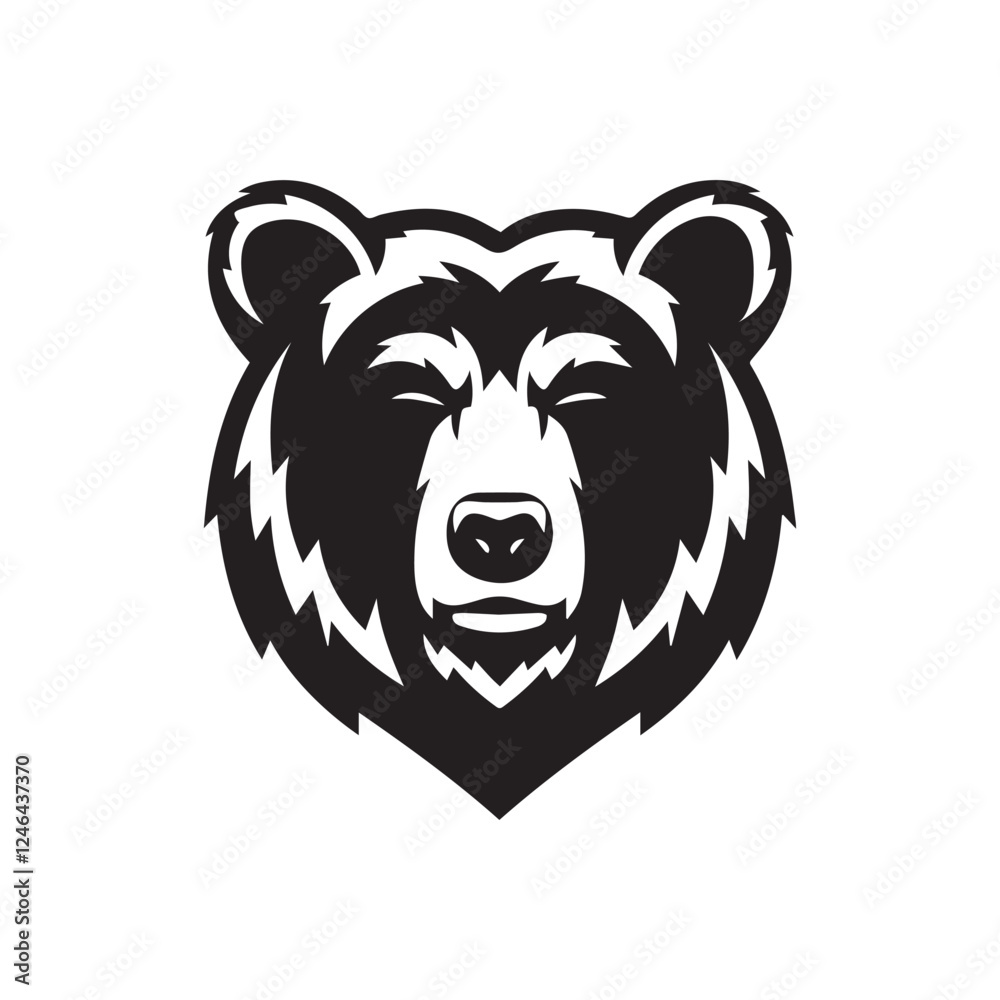 Bear head silhoutee vector on white background Bear head silhoutee vector on white background