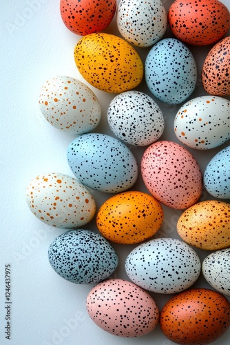 Wallpaper Mural Colorful Speckled Easter Eggs in a Minimalist Arrangement on Light Background Torontodigital.ca