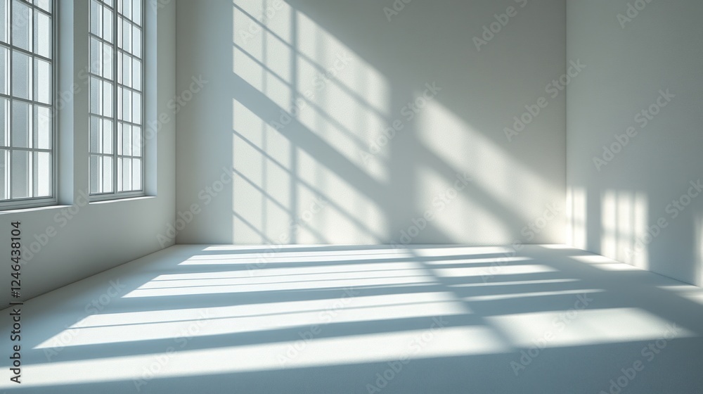 Sunlight streams into empty room, design mockup Sunlight streams into empty room, design mockup