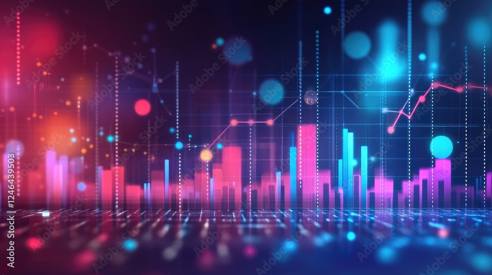Fototapeta premium Glowing futuristic interface displaying a positive success forecast.