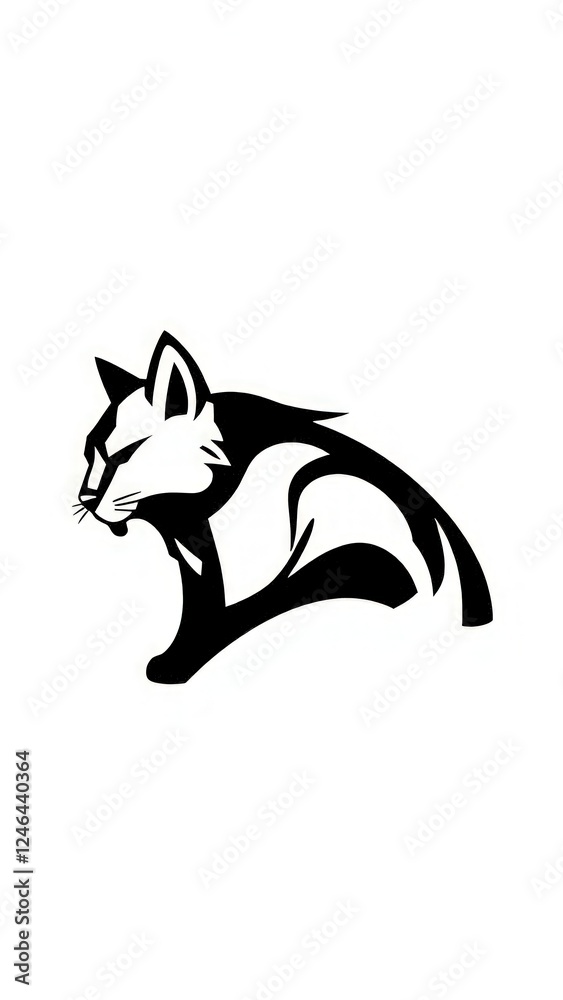 Obraz premium Bobcat minimalist icon logo.