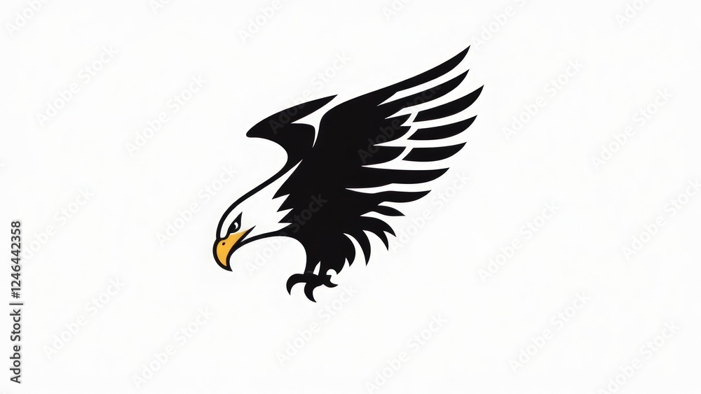 Obraz premium Eagle minimalist icon logo.