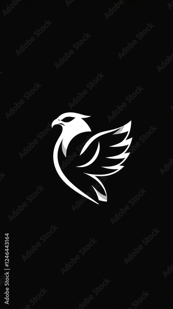 Obraz premium Falcon minimalist icon logo. 
