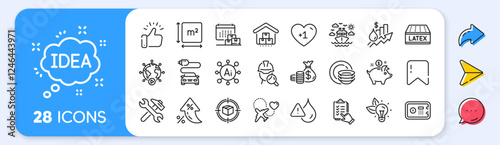 Rise price, Honeymoon travel and Storage line icons. Interest rate, AI generate, Inflation icons. Pack of Video conference, Parcel tracking, Dishes icon. Vector