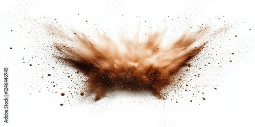 Artistic splash painting featuring shades of brown on a clean canvas.