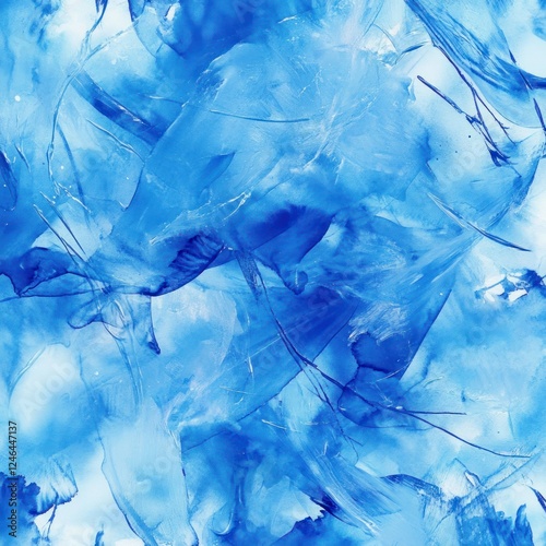 Wallpaper Mural Abstract blue ink painting, swirling texture, white background, design element Torontodigital.ca