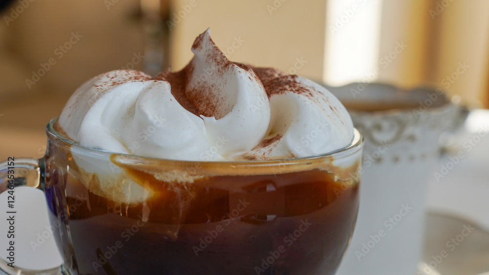 Einspanner with sweet frothy coffee