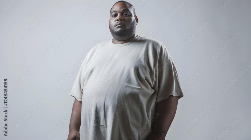 Obraz premium Unapologetic Obesity A HalfLength Portrait of a Man Embracing His Reality