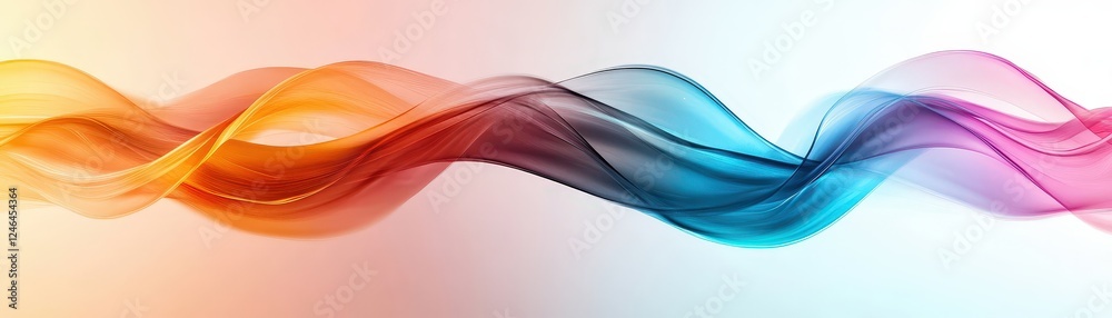Fototapeta premium Colorful Waves Flowing Across Soft Background