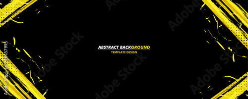 Abstract Background with Sportly Yellow Brush Style and Grunge Effect. Grunge Brushstroke Element for Poster or Banner Design. Design Template Vector Background