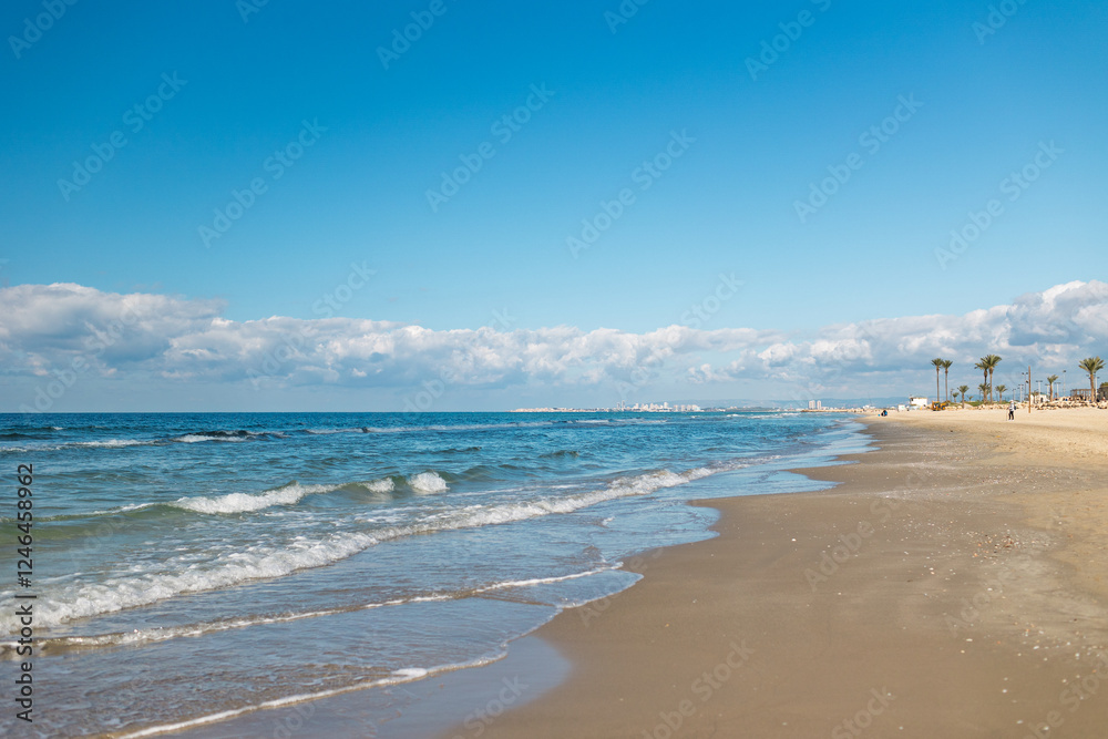 sea on a sunny day. beach in Haifa. Israel. sea on a sunny day. beach in Haifa. Israel.