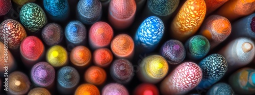 A close-up shot of the tips and color pencil leads
 photo