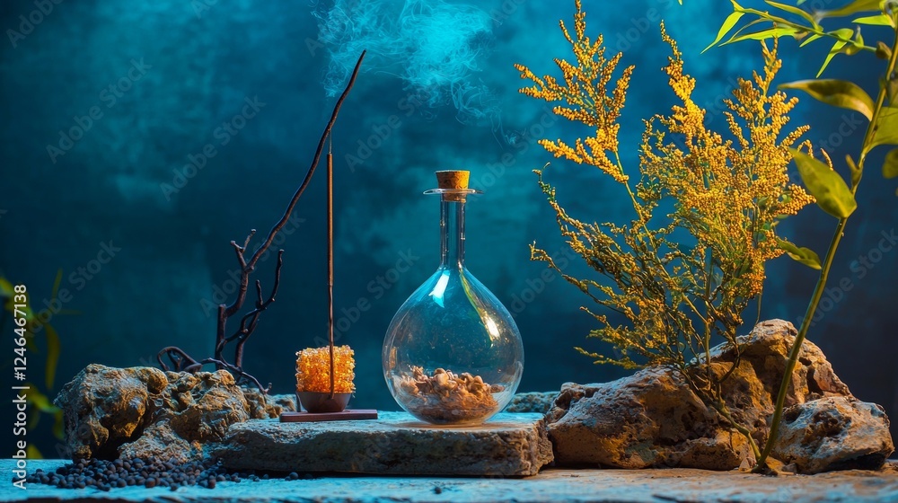 Obraz premium Underwater plants in a serene aquatic composition