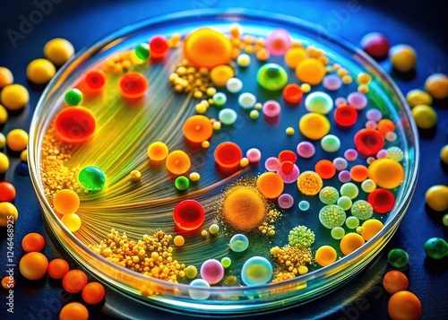 MRSA colonies on chromogenic agar:  Rule of Thirds dictates inner third location. photo