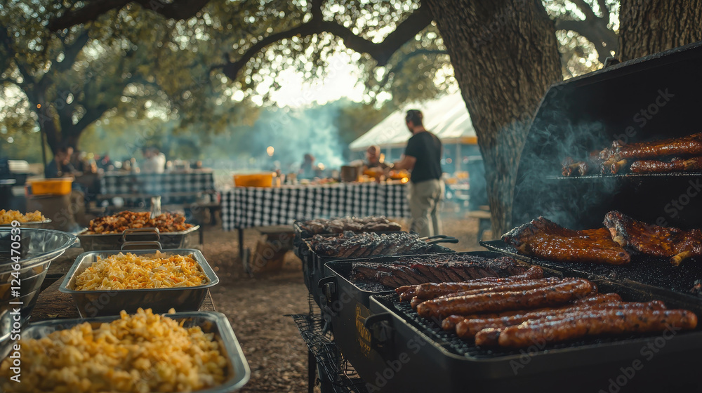 Barbecue Feast in the Heart of Texas with Smoky Flavors and Rustic Charm Barbecue Feast in the Heart of Texas with Smoky Flavors and Rustic Charm