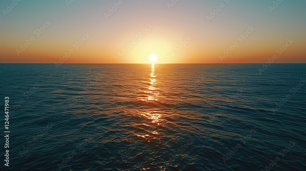 Obraz premium A vibrant sunset over the ocean.