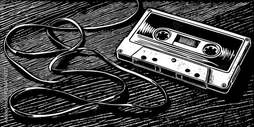 audio cassette tape vector